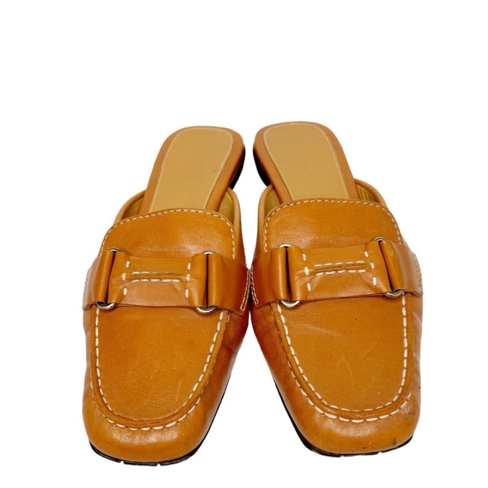 COLE HAAN COMFY LEATHER TAN SLIDES SZ 7